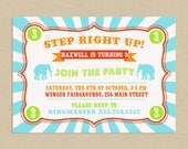 Printable Circus Theme Birthday Party Invitation 4x6 or 5x7 Colorful Circus Poster
