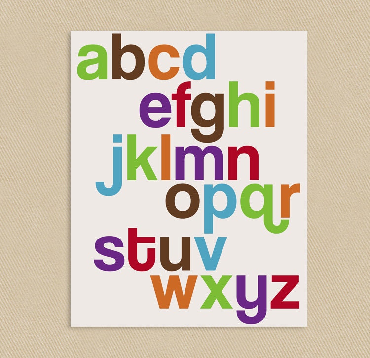 INSTANT DOWNLOAD - Printable Wall Art 8x10 Funky Alphabet