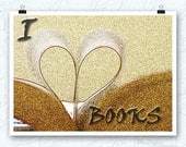 book lover, heart fine art photography, typography, 5x5 matte print