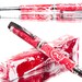 Rollerball Pen Red White Swarovski crystals, highest quality writing pens