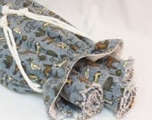 Baby Burp Cloths and Lap Pads in Drawstring Bag - Debbie Mumm Noah's Ark