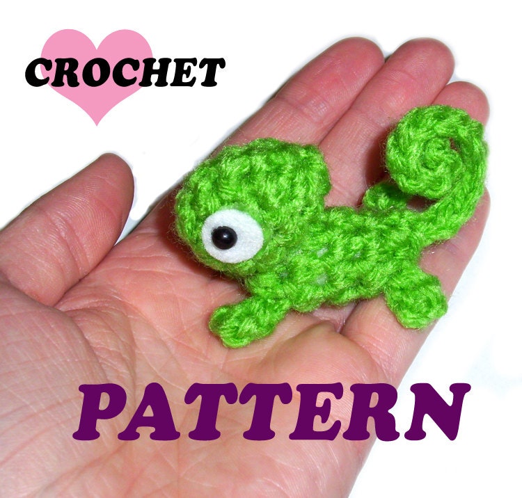 CROCHET PATTERN Mini Green Chameleon