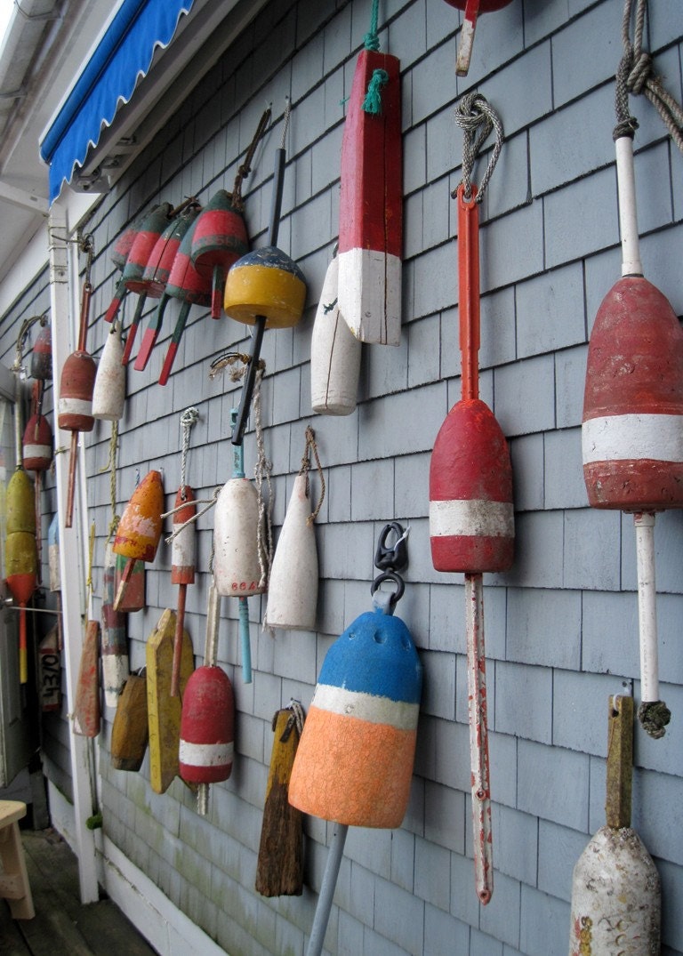 Greeting Card, Buoys, Boothbay Harbor, Maine, ACEO, Folded 5 x 7 Card, Fine Art Photography As Featured On Etsy's Front Page, READY To SHIP