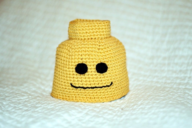 Crochet Lego Man Beanie Newborn to Adult Pattern