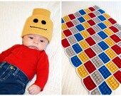 Crochet Lego Blanket and Beanie Pattern