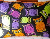Halloween Owls Minky Pillow PRICE REDUCED