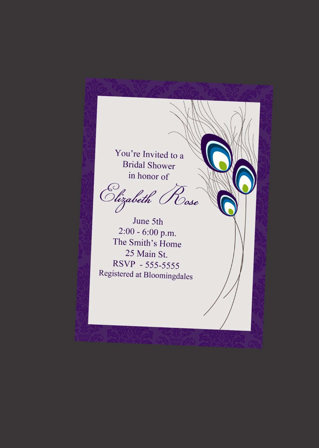 Bridal Shower Invitation Peacock Feathers Il_170x135