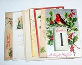 10 Early 1900s New Years Postcards - Birds