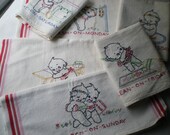 Days of the Week  Pretty Vintage Dish Towels