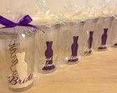 Quantity 6 Bridal Party gift Personalized acrylic tumbler 16oz w/ lid and straw - Bridesmaid, bride, Flower girl dress, name or monogram
