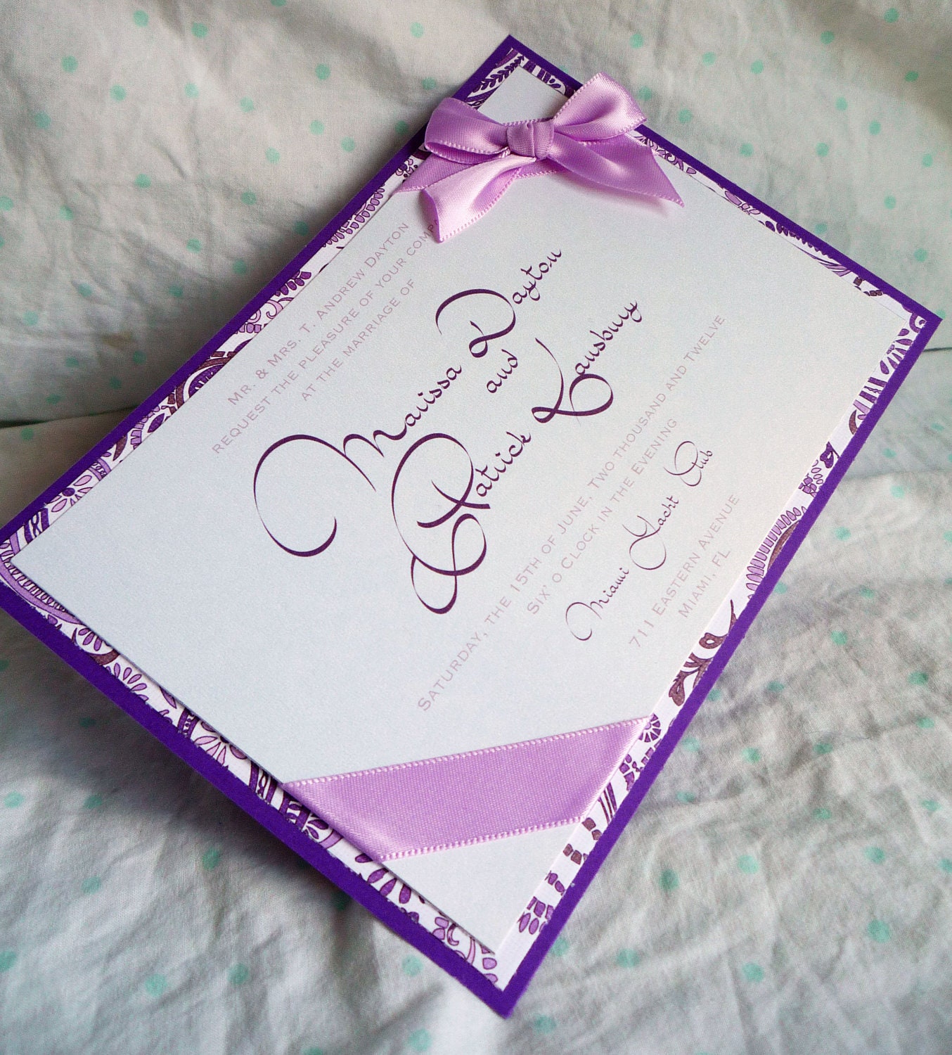 Purple Paisley - Custom Invitations