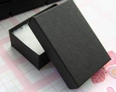 10 Black Cotton Filled Jewelry Boxes 3 1/8 x 2 1/4 x 1 inch