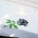 Retro Tablecloth  Mid Century  Large Black Rose Table Linen  Vintage Kitchen Tablecloth  White Tablecloth