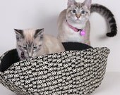 Pirate Cat Canoe a Modern Unique Handmade Kitty Bed in Skull and Crossbones