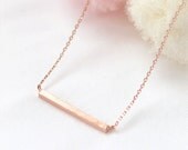 Pink Gold Bar Necklace