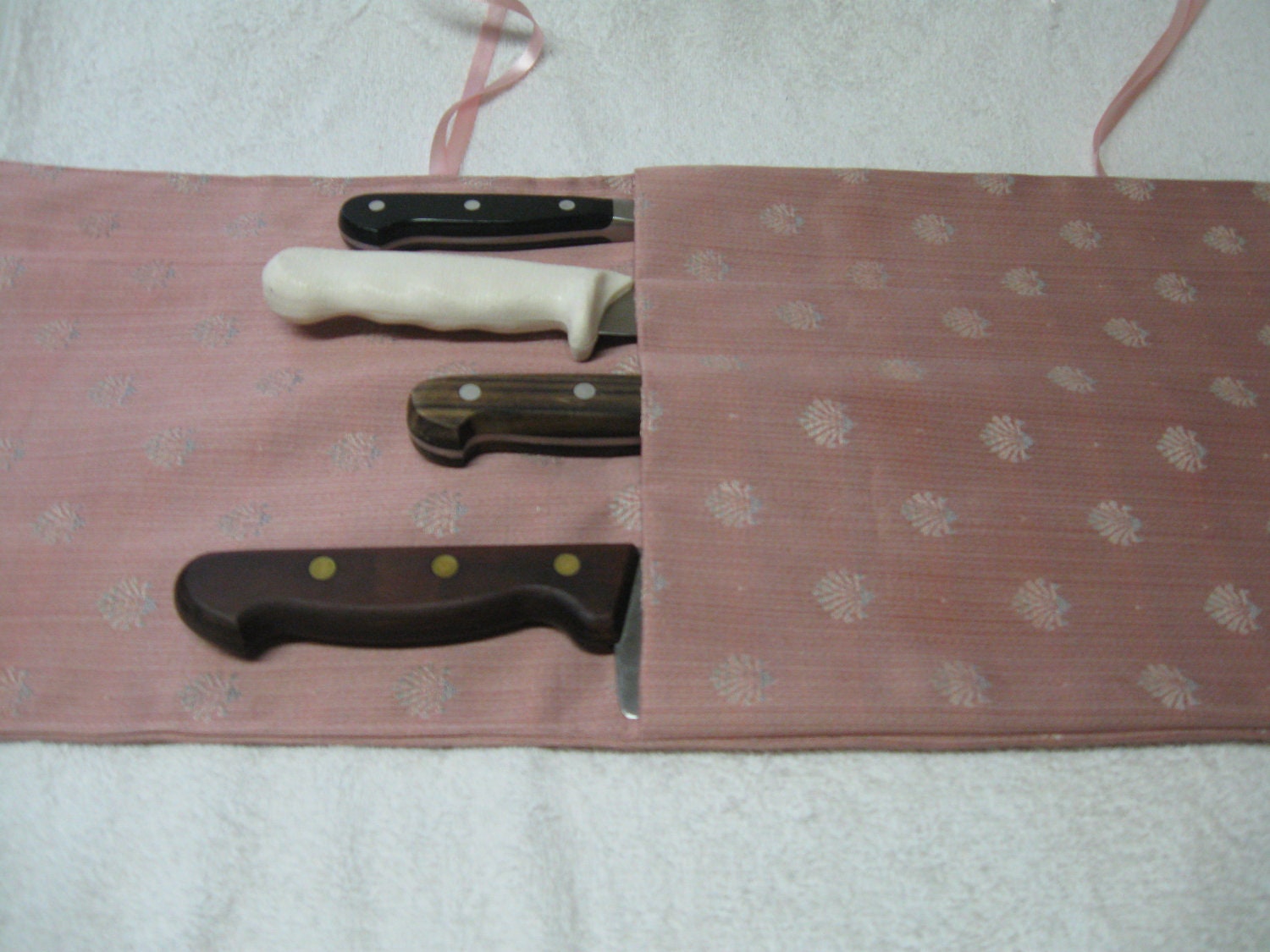 Chefs Knife Organizer Carrier Knife Holder Made of Heavy Weight Fabric with Four Pockets