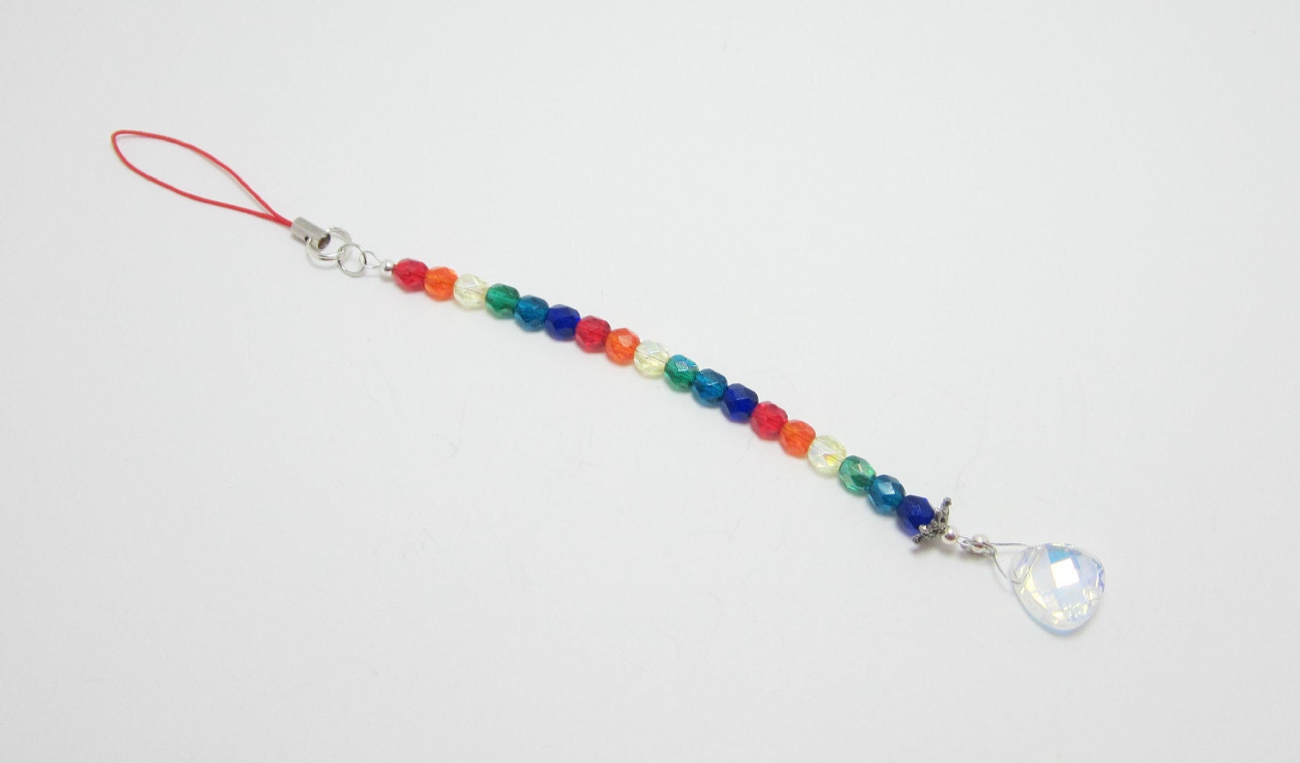 Rainbow Czech Glass Beaded Swarovski Crystal Suncatcher
