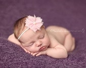 Newborn Headband, Baby Headband, Light Pink Flower Headband, Infant Headband, Baby Flower Headband
