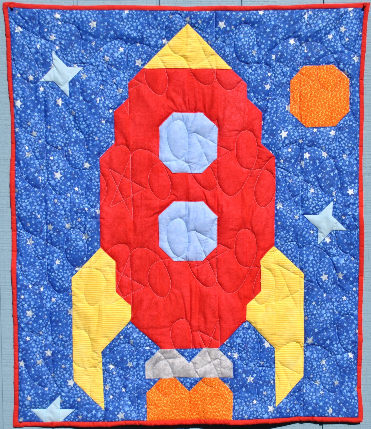 Rocket Baby Quilt Pattern -PDF