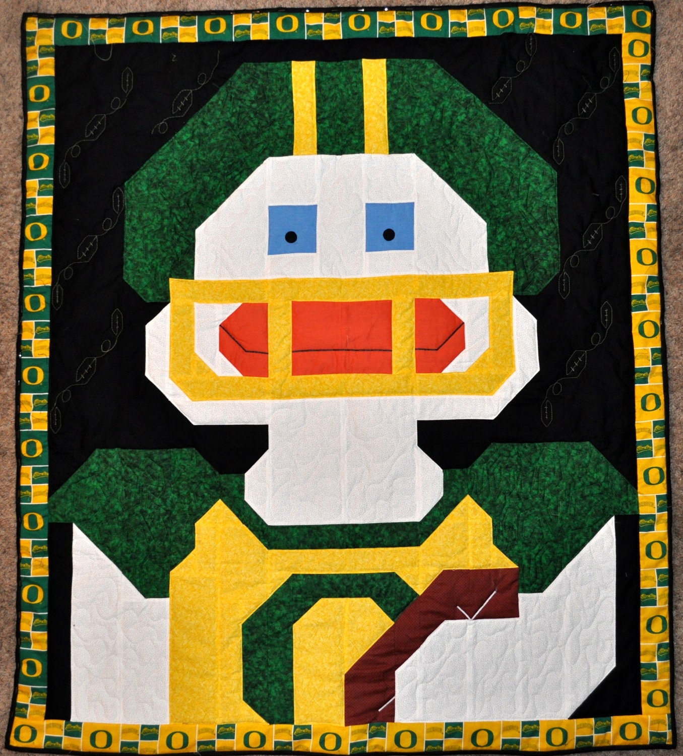 Football Duck Quilt Pattern in Multiple sizes - PDF