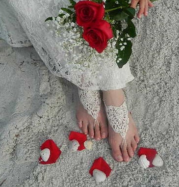 Bridal Barefoot Sandals, Vintage Bride, Wedding Sandal, Feet Jewelry, Beach Wedding, Barefoot Bridesmaids, Seaside Wedding