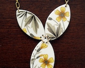 Yellow Flowers Necklace - Recycled China - Material and Movement - materialandmovement Yellow Flowers Necklace - Recycled China - Material and Movement - materialandmovement