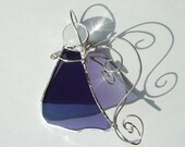 Angel Christmas ornament stained glass purple holiday decoration