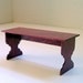 Gothic Bench, Medieval, Purple, Dollhouse Miniature 1/12 Scale, Purpleheart Wood