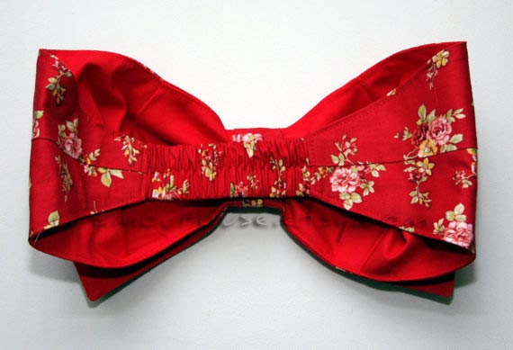 Red floral bow bandeau set - Made to order