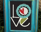 Scripture Art, Christian Art, By His Stripes - Love One Another, canvas-mounted framed art (5x7)