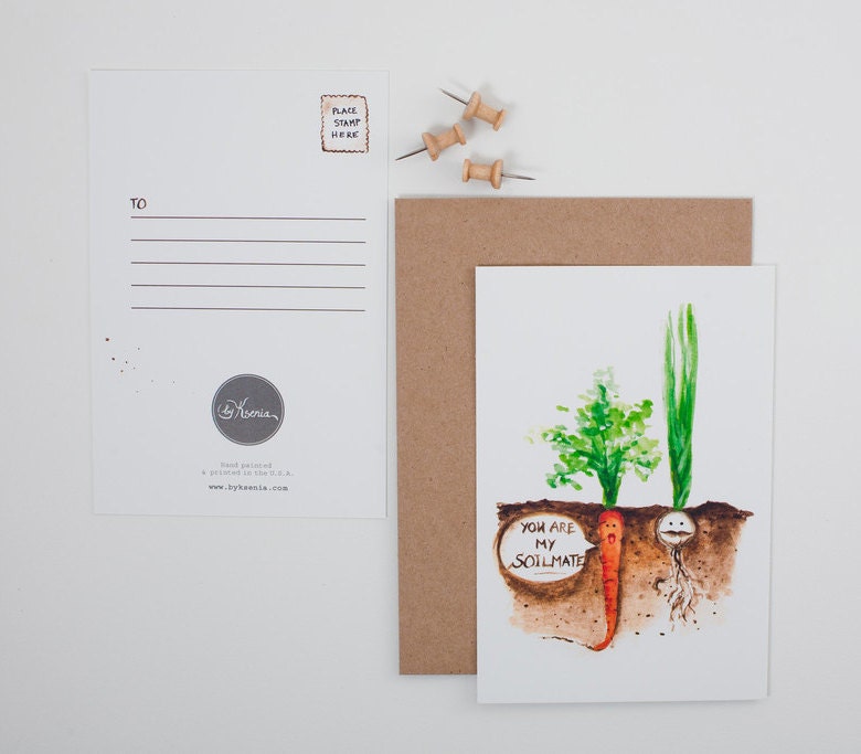 Hand Painted You Are My Soilmate card