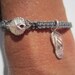 Silver Sand Dollar Waxed Linen with Flip Flop Charm with Pearl bead closure