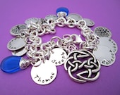 Mother's & Grandmother's Bracelet, Hand Stamped Large Family Bracelet 11 disc's Bracelet