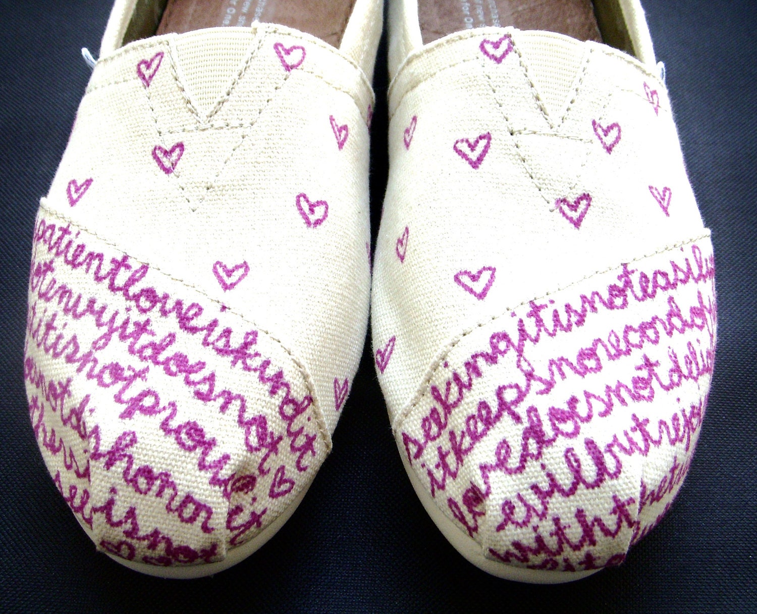 The Elsie - Fuscia and Cream Custom TOMS