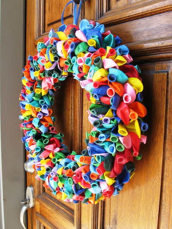 Rainbow Birthday Balloon Wreath