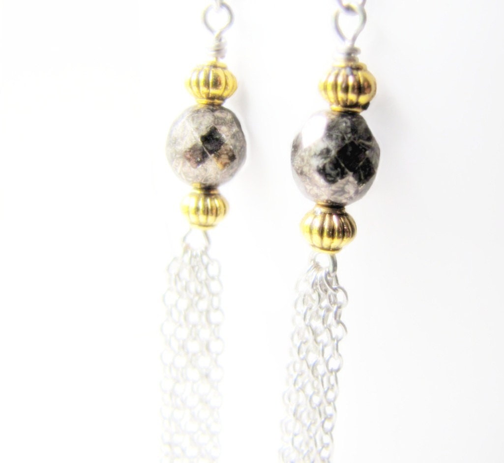 Chain Earrings Silver Chain Earrings Long Bead Earrings Special Occasion Shoulder Duster Earrings Weddings Bridesmaid Jewelry Earrings