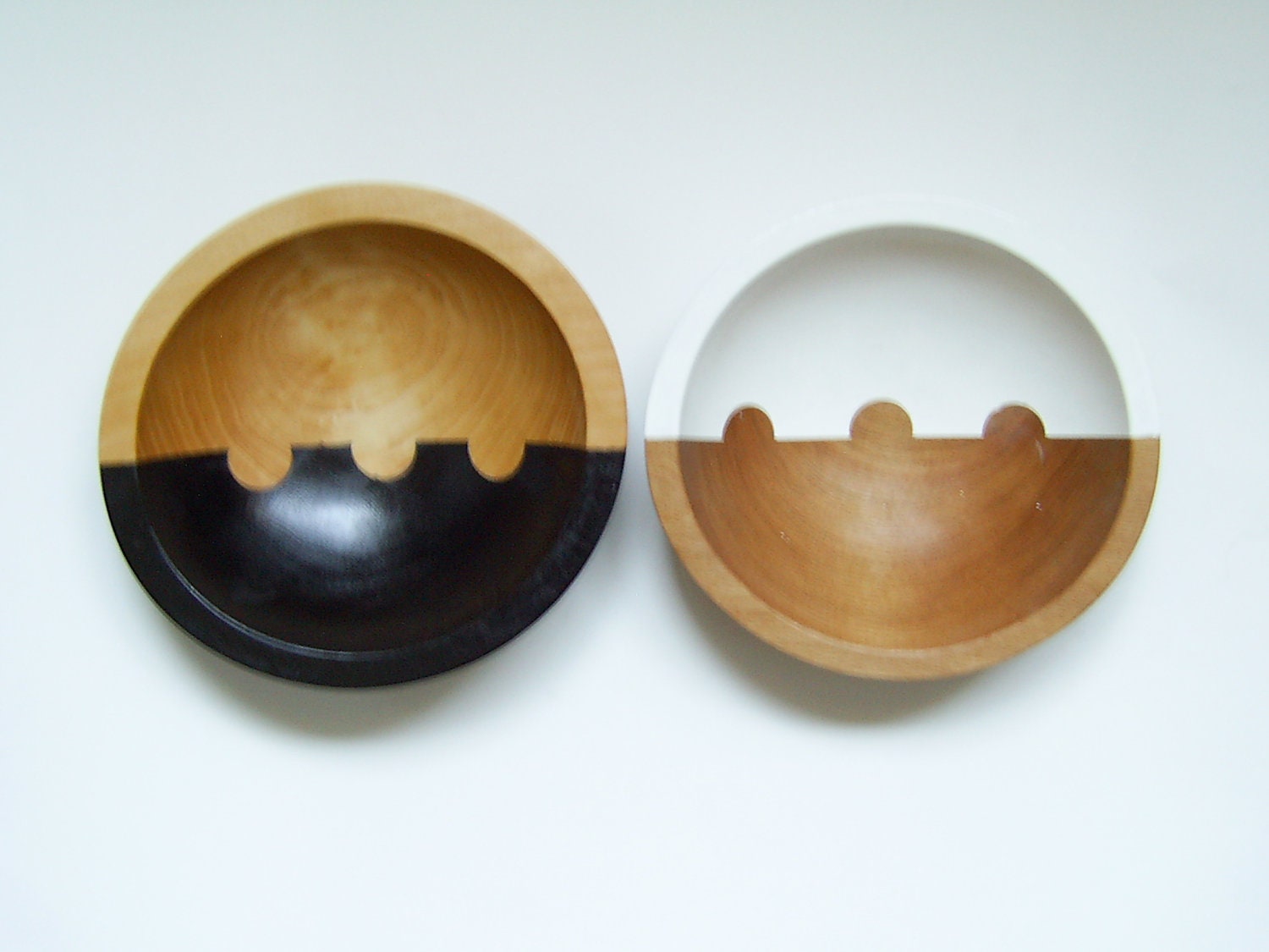 On the Horizon Hardwood Small 7" Bowl, White Bean