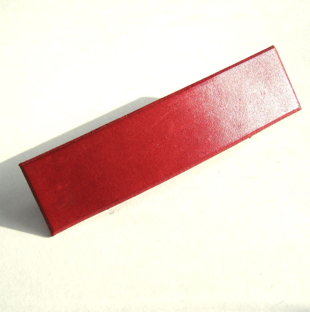 Red Barrette Leather Barrette Red Leather Hair Clip