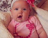 The Carrie Pearl Necklace with Bow in Light Pink with Hot Pink Necklace & Bow
