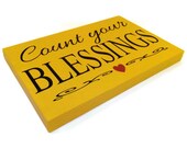 Count Your Blessings Inspirational Wood Sign - Country Home Decor - Holiday Sale 20% Off