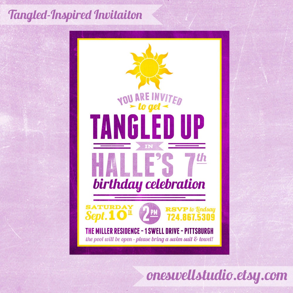 Tangled-Inspired Rapunzel Party DIY Printable Invitation - 5x7 Format