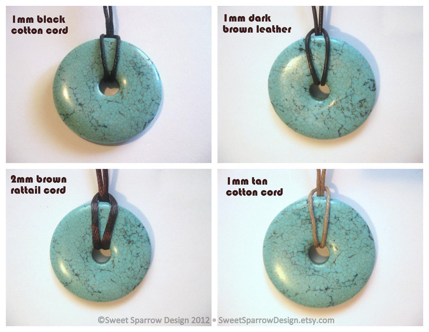 Adjustable Mama Nursing Necklace - TURQUOISE MAGNESITE STONE Pendant, Your Choice of Cord