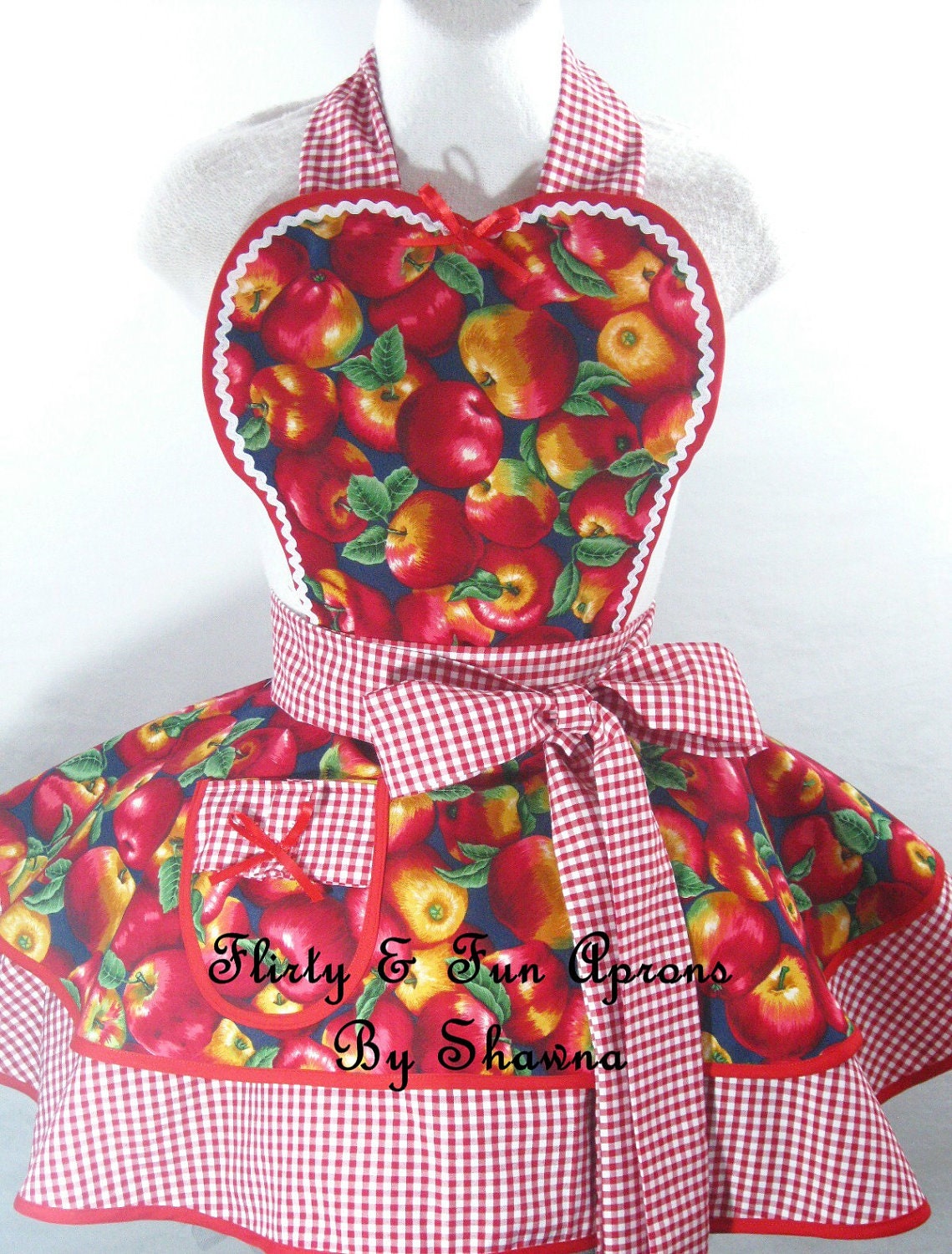 Country Gingham American Apple Pie Apron