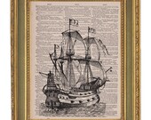 Ship Print -Vintage  Dictionary Print- 8x10