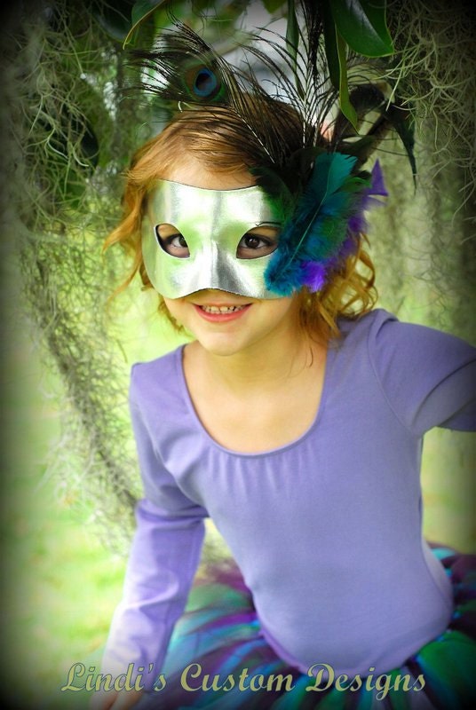 Peacock Masquerade Tutu Costume for Girls 8-10 yr up to a 28" Waist for Parties, Birthdays, Pageants, or Halloween Dress-up