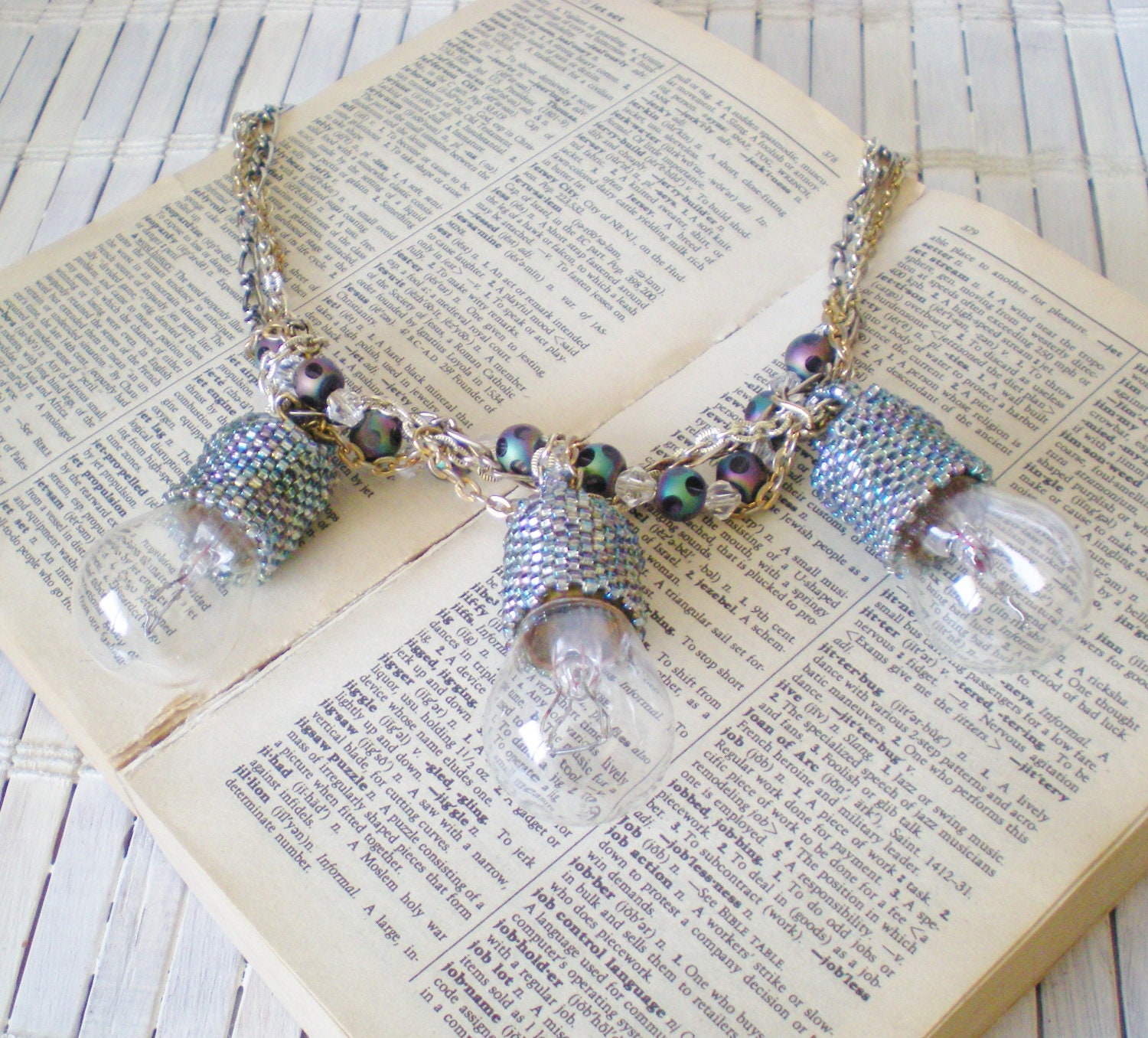 Steampunk Statement Necklace Boho Chic Beadwork