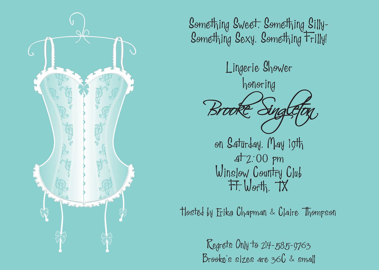 Tiffany Blue Lingerie - Lingerie Shower, Bachelorette Party, Girls Night Out, Birthday Party Invitation Il_170x135