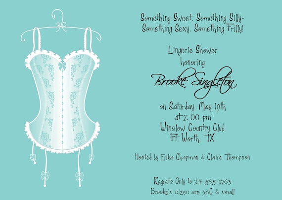 Tiffany Blue Lingerie - Lingerie Shower, Bachelorette Party, Girls Night Out, Birthday Party Invitation Il_570xn