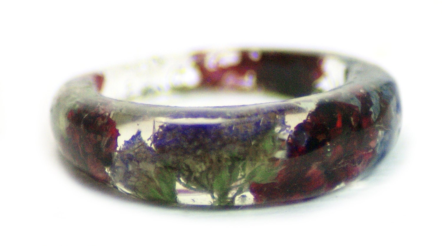 Flower Ring- Purple Ring- Pink Ring-Green Ring-Flower Resin Ring-Resin Jewelry-Real Flower Ring Jewelry-Purple Flowers-Pink Flowers