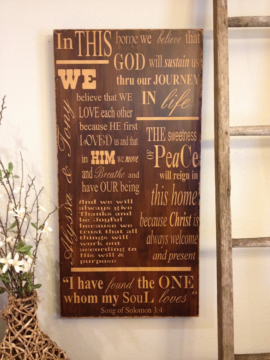 Personalized Wood Sign - extra large - 18x36 - great wedding gift, housewarming gift, favorite family quotes